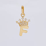 Pendant Letter F Crown 0.85g / 3/4 in Yellow Gold 18K