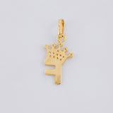 Pendant Letter F Crown 0.85g / 3/4 in Yellow Gold 18K
