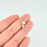 Pendant Letter F Crown 0.85g / 3/4 in Yellow Gold 18K