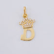 Pendant Letter D Crown 0.7g / 3/4 in Yellow Gold 18K