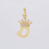 Pendant Letter D Crown 0.7g / 3/4 in Yellow Gold 18K