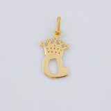Pendant Letter D Crown 0.7g / 3/4 in Yellow Gold 18K