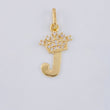 Pendant Crown Letter J 0.7 g / 3/4 in Yellow Gold 18K