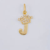 Pendant Crown Letter J 0.7 g / 3/4 in Yellow Gold 18K