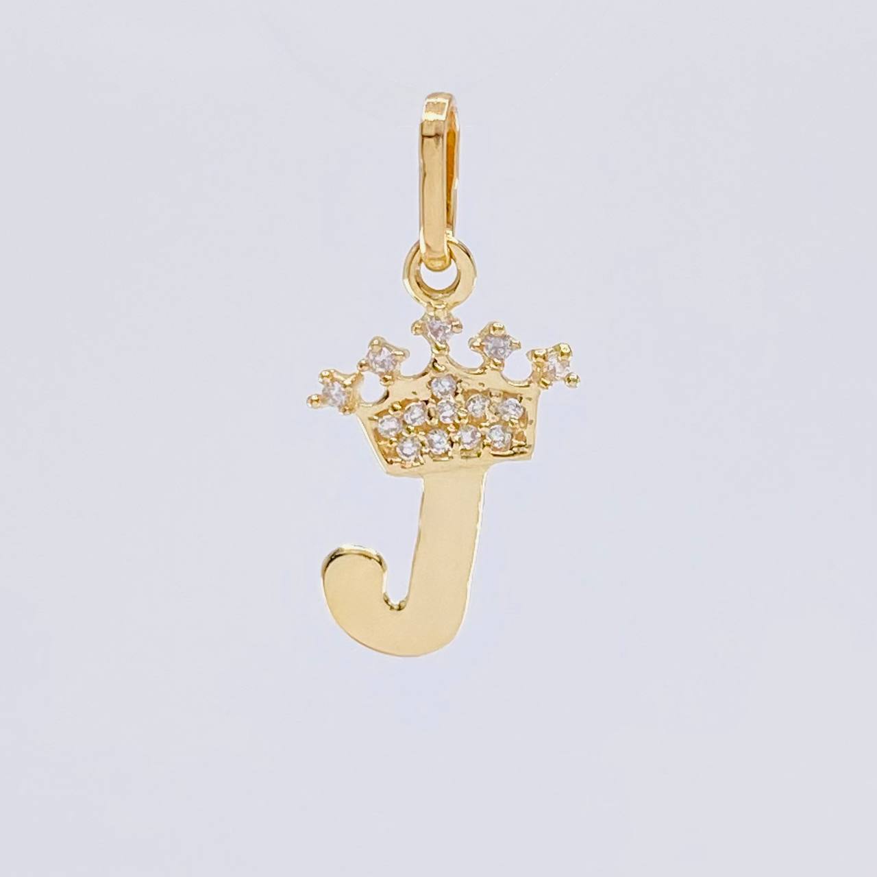Pendant Crown Letter J 0.7 g / 3/4 in Yellow Gold 18K