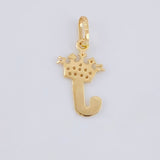 Pendant Crown Letter J 0.7 g / 3/4 in Yellow Gold 18K