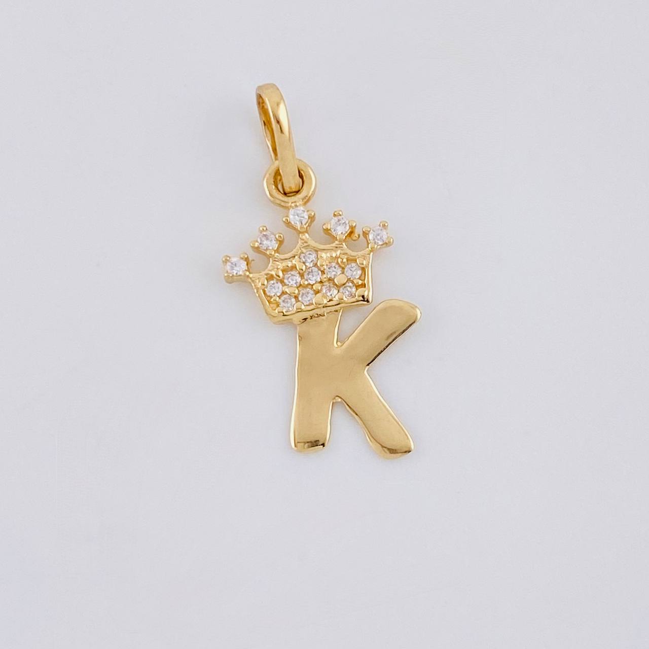 Pendant Crown Letter K 0.85 g / 3/4 in Yellow Gold 18K