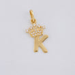 Pendant Crown Letter K 0.85 g / 3/4 in Yellow Gold 18K
