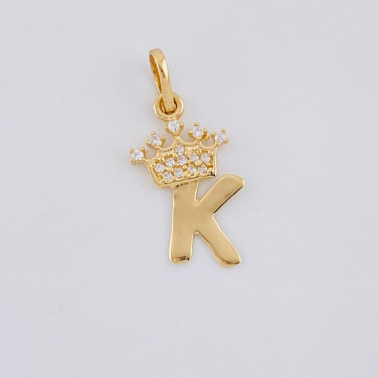 Dije Corona Letra K 0.85 g / 3/4 in Oro Amarillo 18K