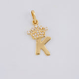 Pendant Crown Letter K 0.85 g / 3/4 in Yellow Gold 18K