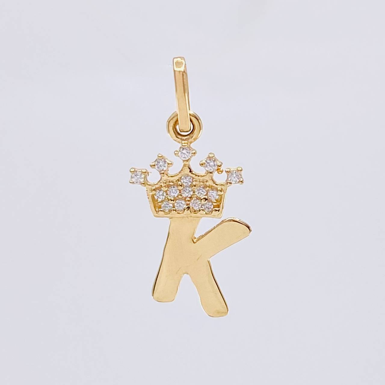 Pendant Crown Letter K 0.85 g / 3/4 in Yellow Gold 18K
