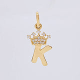 Pendant Crown Letter K 0.85 g / 3/4 in Yellow Gold 18K
