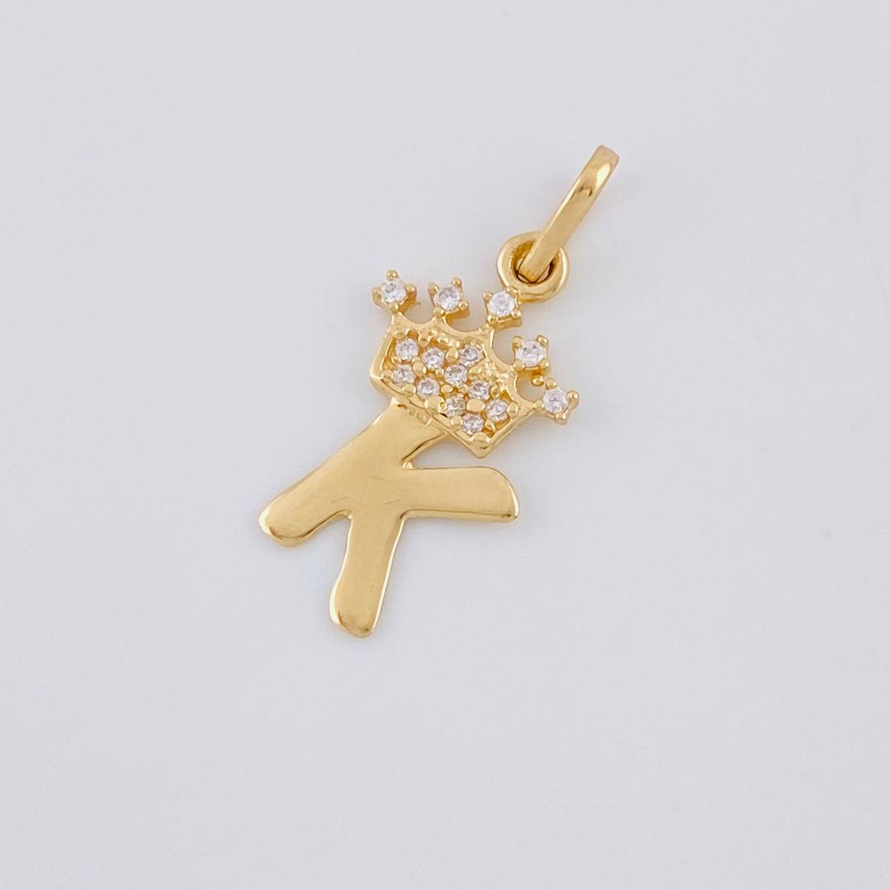 Pendant Crown Letter K 0.85 g / 3/4 in Yellow Gold 18K