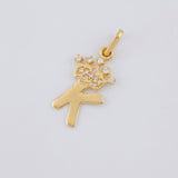 Pendant Crown Letter K 0.85 g / 3/4 in Yellow Gold 18K