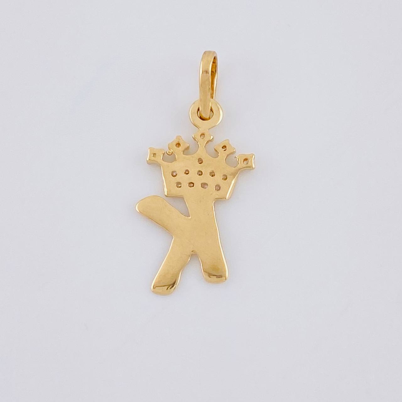 Pendant Crown Letter K 0.85 g / 3/4 in Yellow Gold 18K