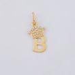 Dije Letra B Corona 0.85g / 3/4 in Oro Amarillo 18K
