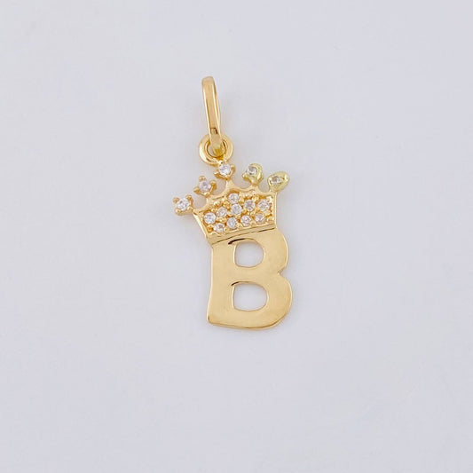 Dije Letra B Corona 0.85g / 3/4 in Oro Amarillo 18K