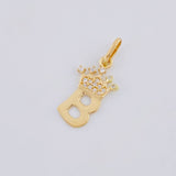 Dije Letra B Corona 0.85g / 3/4 in Oro Amarillo 18K
