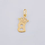 Dije Letra B Corona 0.75g / 3/4 in Oro Amarillo 18K