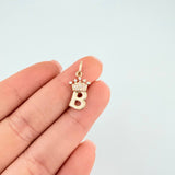 Dije Letra B Corona 0.85g / 3/4 in Oro Amarillo 18K