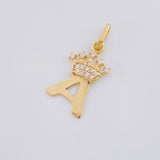 Dije Corona Letra A 0.8 g / 3/4 in Oro Amarillo 18K