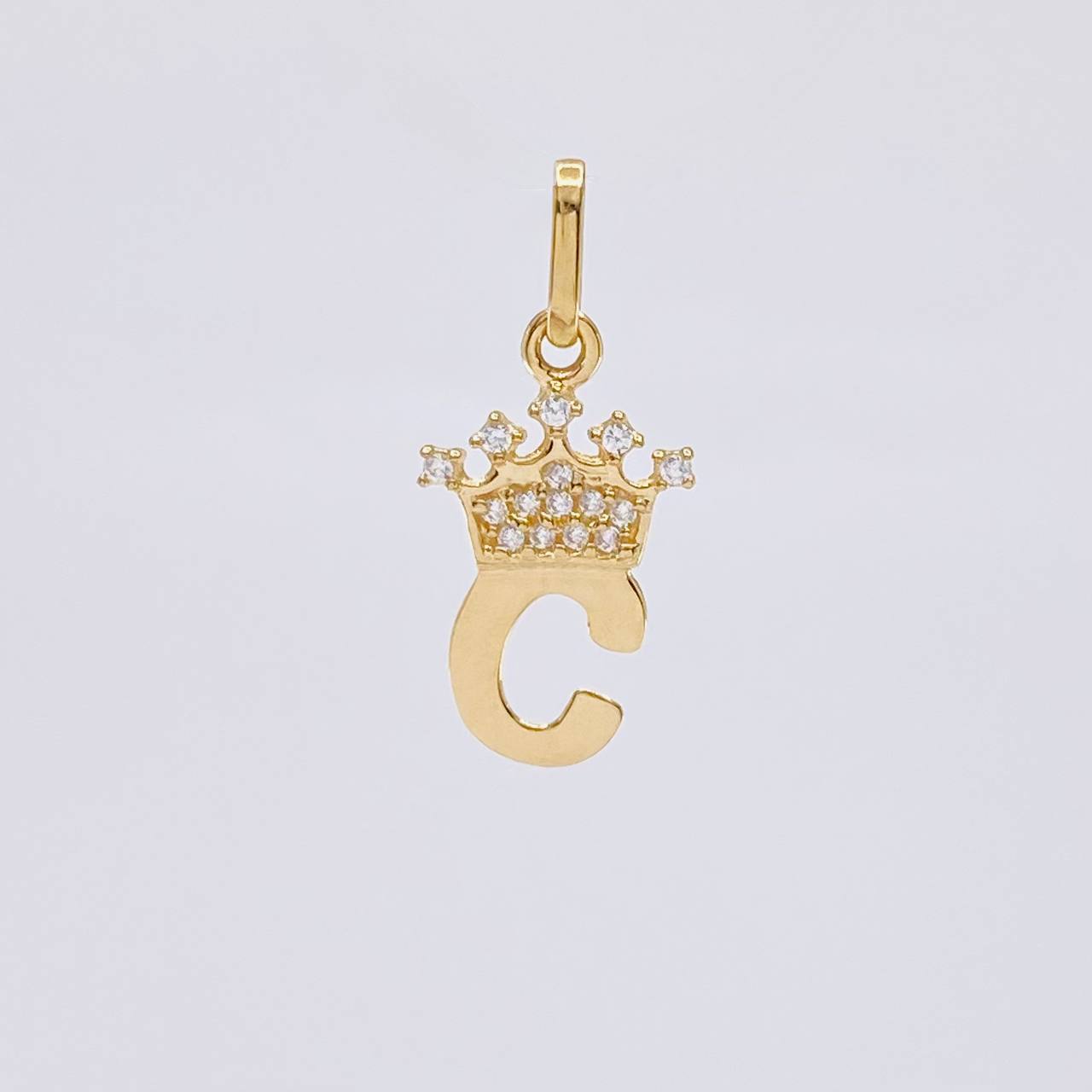 Pendant Letter C Crown 0.8g / 3/4 in Yellow Gold 18K