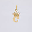 Pendant Letter C Crown 0.8g / 3/4 in Yellow Gold 18K