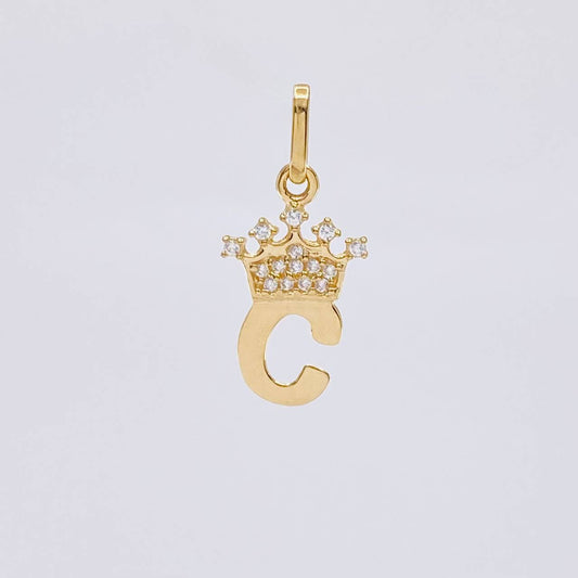 Dije Letra C Corona 0.8g / 3/4 in Oro Amarillo 18K