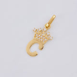 Pendant Letter C Crown 0.8g / 3/4 in Yellow Gold 18K