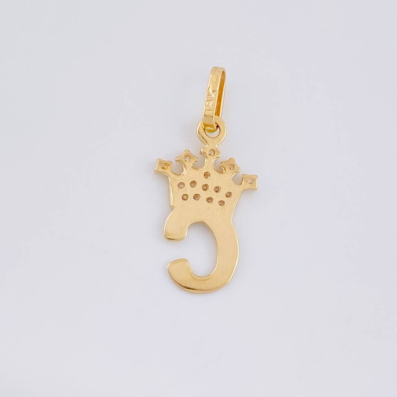 Pendant Letter C Crown 0.8g / 3/4 in Yellow Gold 18K