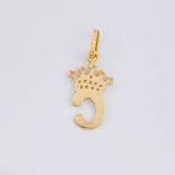 Pendant Letter C Crown 0.8g / 3/4 in Yellow Gold 18K