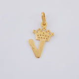 Pendant Crown Letter V 0.65 g / 3/4 in Yellow Gold 18K