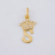 Dije Corona Letra S 0.85 g / 3/4 in Oro Amarillo 18K