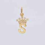 Dije Corona Letra S 0.85 g / 3/4 in Oro Amarillo 18K