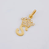 Pendant Crown Letter S 0.8 g / 3/4 in Yellow Gold 18K