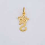 Pendant Crown Letter S 0.8 g / 3/4 in Yellow Gold 18K