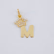 Pendant Crown Letter M 0.95 g / 3/4 in Yellow Gold 18K