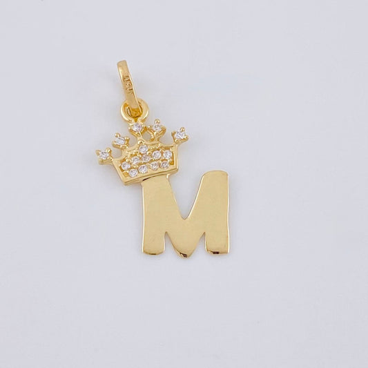 Dije Corona Letra M 1 g / 3/4 in Oro Amarillo 18K