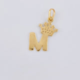 Pendant Crown Letter M 0.95 g / 3/4 in Yellow Gold 18K