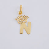 Dije Corona Letra N 0.8 g / 3/4 in Oro Amarillo 18K