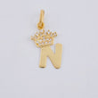 Pendant Crown Letter N 0.7 g / 3/4 in Yellow Gold 18K