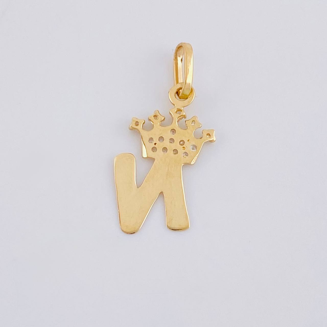 Pendant Crown Letter N 0.7 g / 3/4 in Yellow Gold 18K
