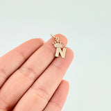 Pendant Crown Letter N 0.7 g / 3/4 in Yellow Gold 18K