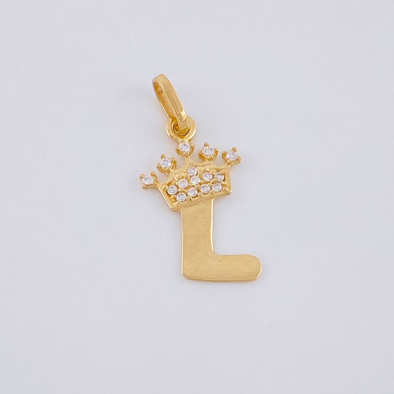 Pendant Letter L Crown 0.75g / 3/4 in Yellow Gold 18K