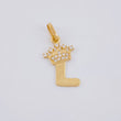 Pendant Letter L Crown 0.75g / 3/4 in Yellow Gold 18K