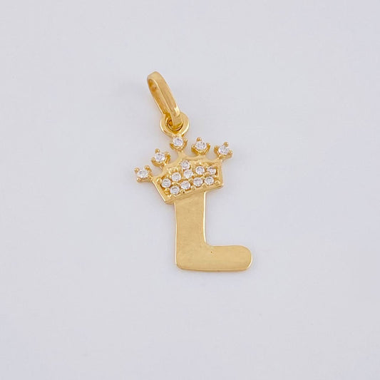 Dije Corona Letra L 0.7 g / 3/4 in Oro Amarillo 18K