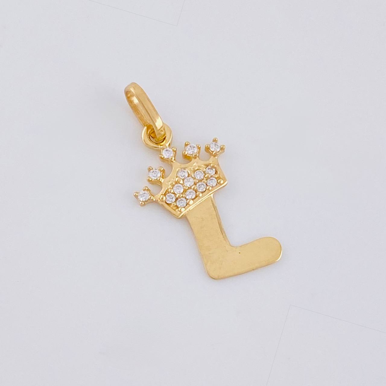 Pendant Letter L Crown 0.8g / 3/4 in Yellow Gold 18K