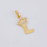 Pendant Letter L Crown 0.8g / 3/4 in Yellow Gold 18K