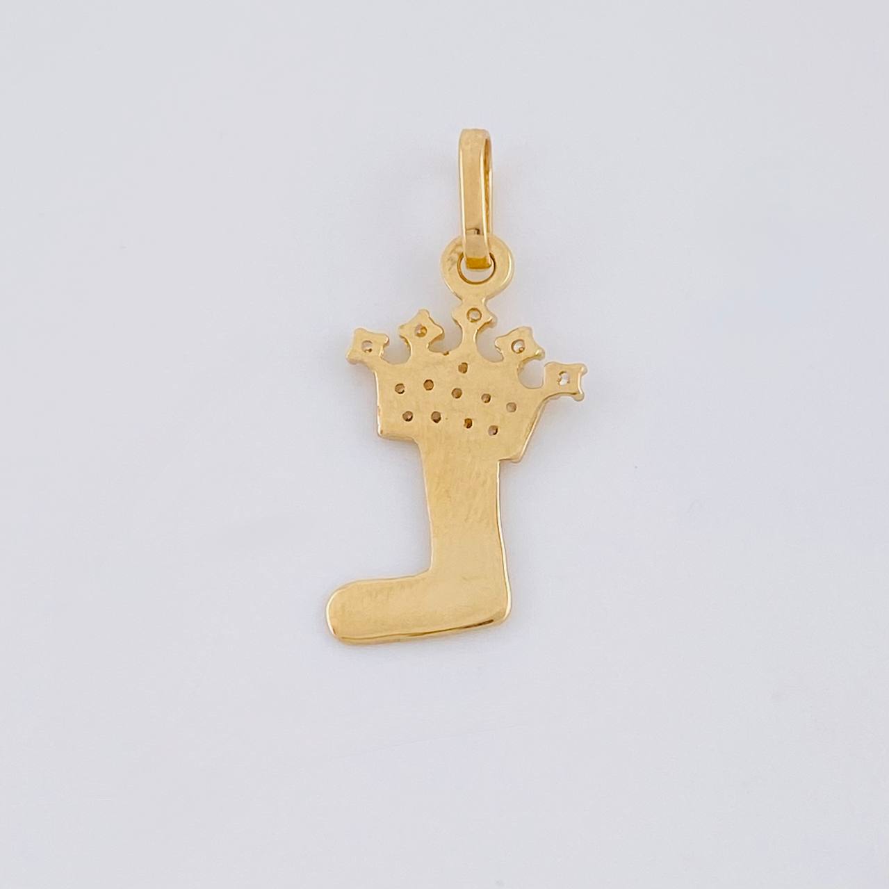 Pendant Letter L Crown 0.8g / 3/4 in Yellow Gold 18K