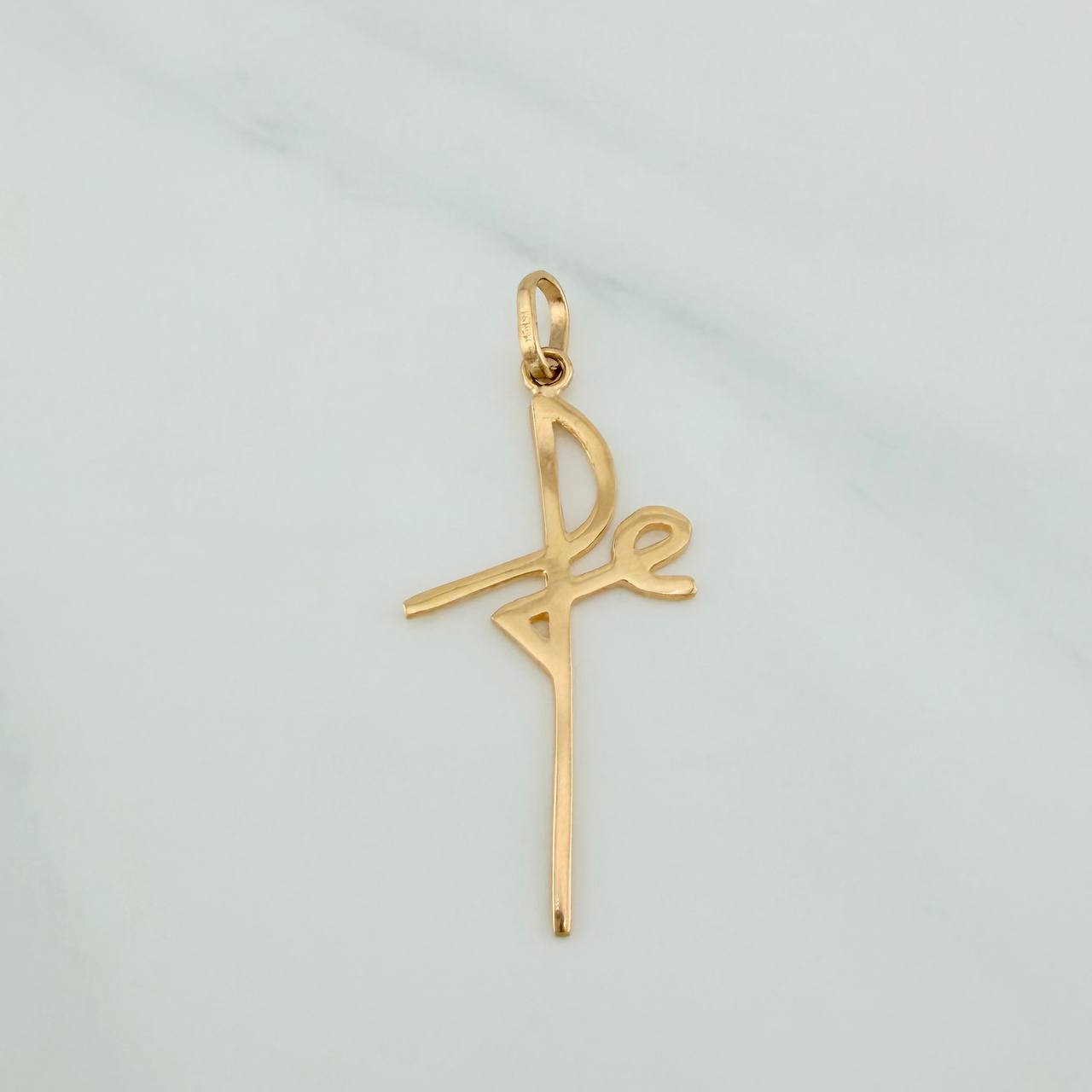 Dije Cruz Fe 1.15gr / 1 1/2 in / Oro Amarillo 18K &